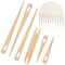Wood Weaving Tools Set, with Crochet Needle and Comb Wooden Shuttles Stick for Inkle Loom Knitted DIY Craft Supplies